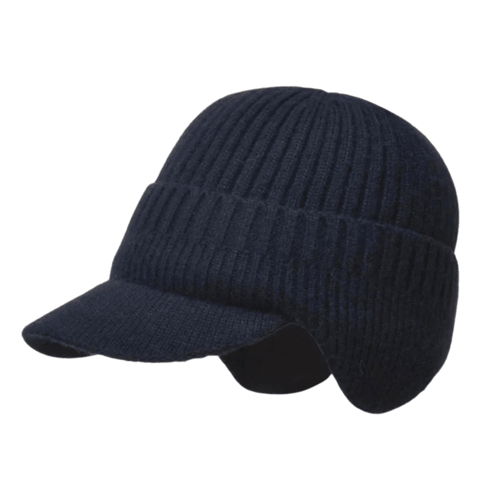 Stickad Mössa med Öronlappar - Öronlappsmössa