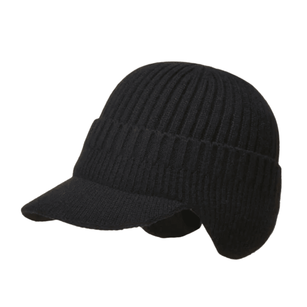 Stickad Mössa med Öronlappar - Öronlappsmössa