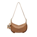 Pompom Charm Quilted Shoulder Bag-0