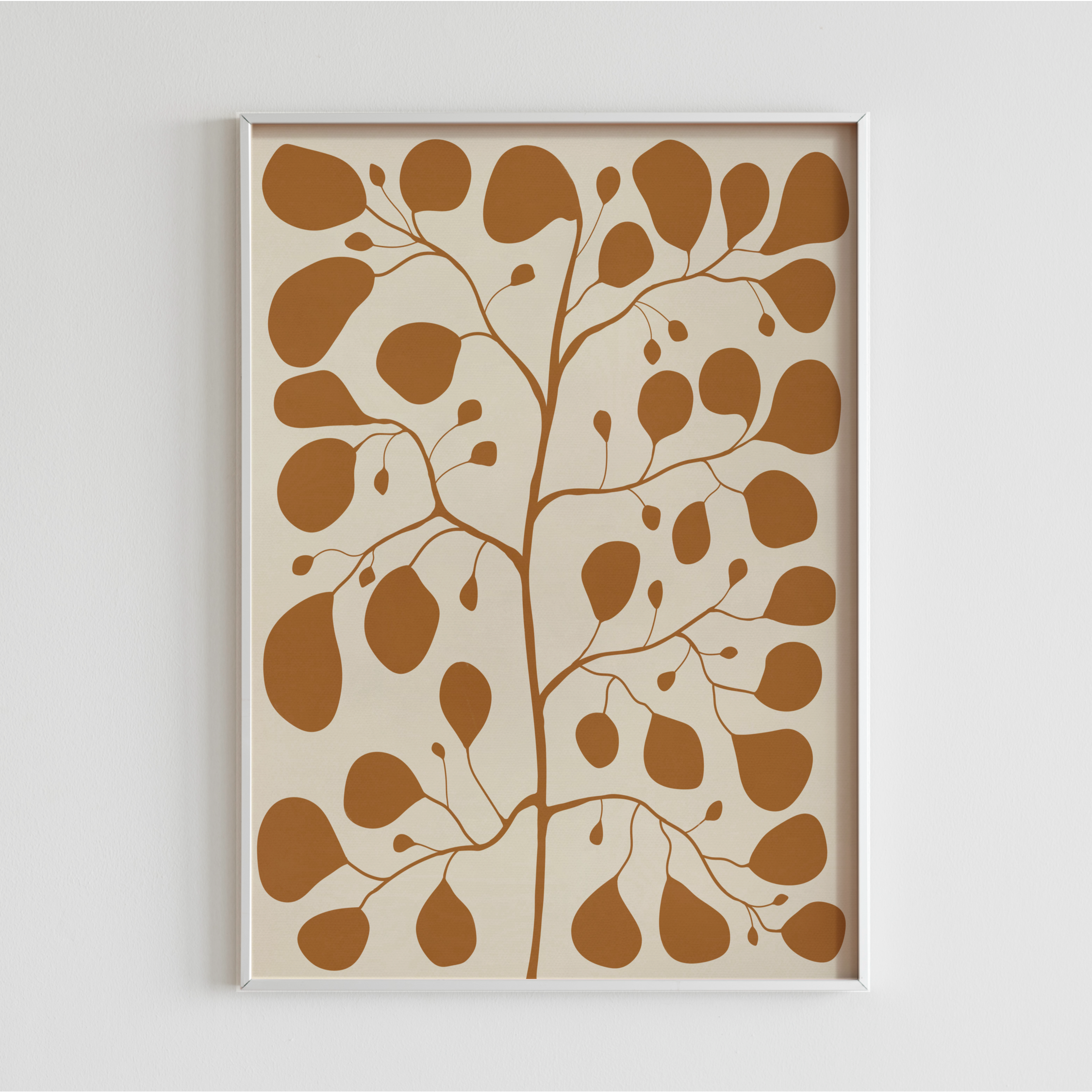 Affiche Botanisk avec Pilea Peperomioides – Japandi i Varmt Gult