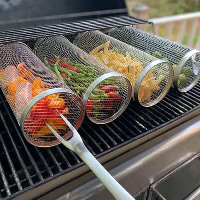 Praktisk grillkorg för grillen