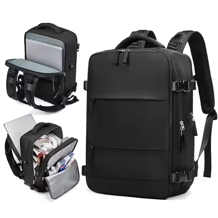 Multifunktionell Reseryggsäck 35L – Skofack, 180° öppning & handbagage