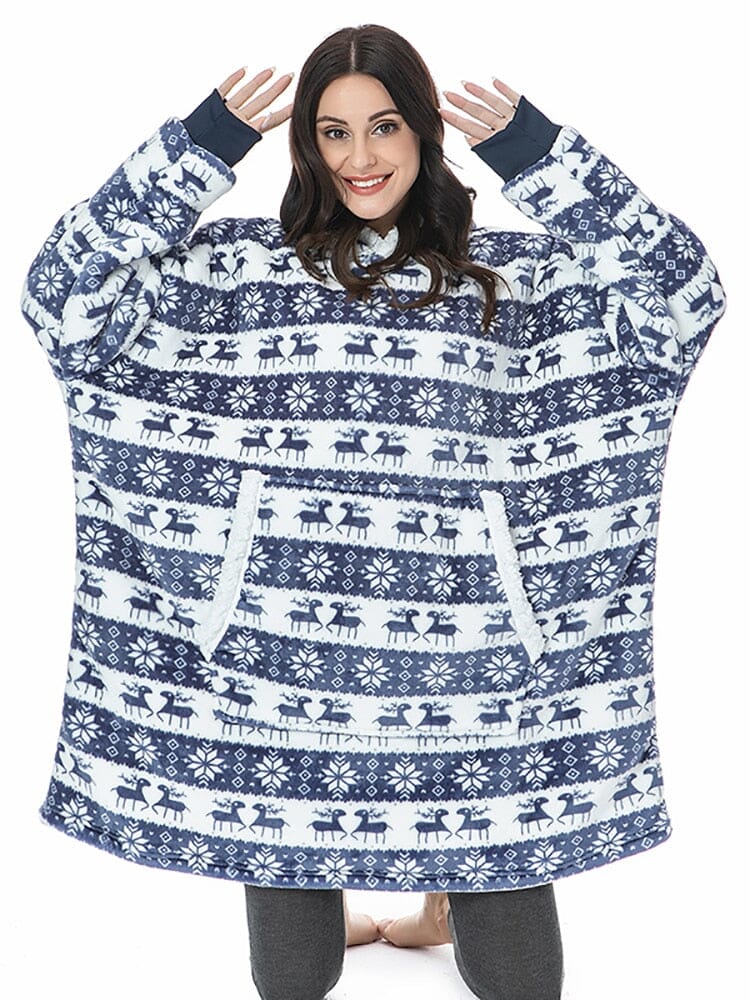 Snugglie - Oversized Filt Hoodie - För Mysiga och Värmande Stunder!