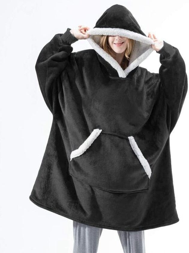 Snugglie - Oversized Filt Hoodie - För Mysiga och Värmande Stunder!