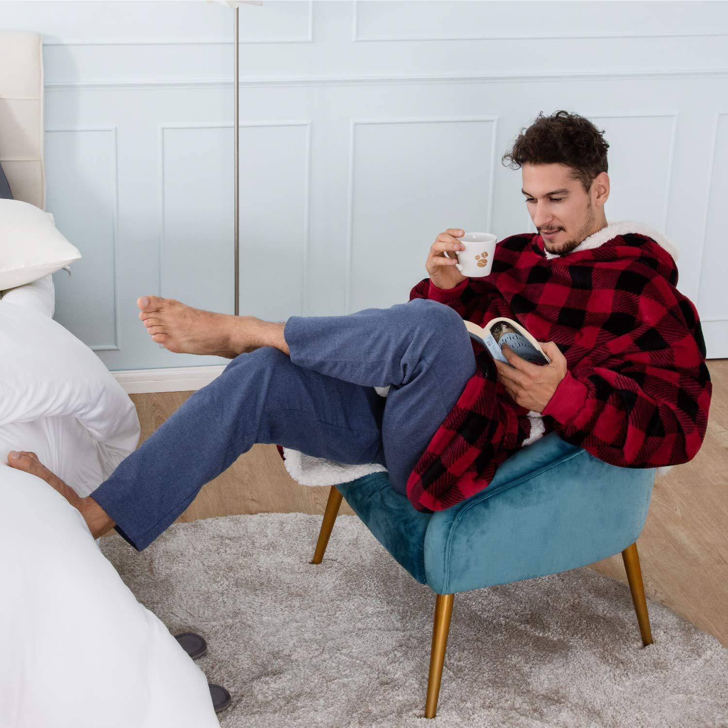 Snugglie - Oversized Filt Hoodie - För Mysiga och Värmande Stunder!