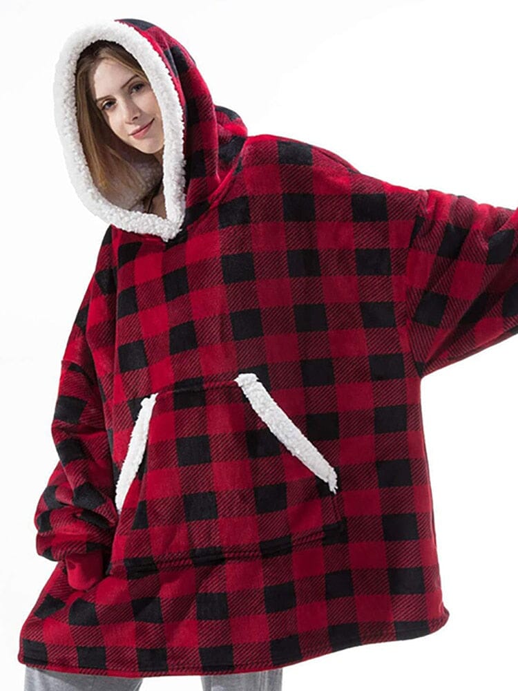 Snugglie - Oversized Filt Hoodie - För Mysiga och Värmande Stunder!