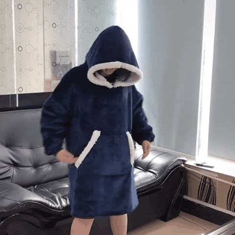Snugglie - Oversized Filt Hoodie - För Mysiga och Värmande Stunder!