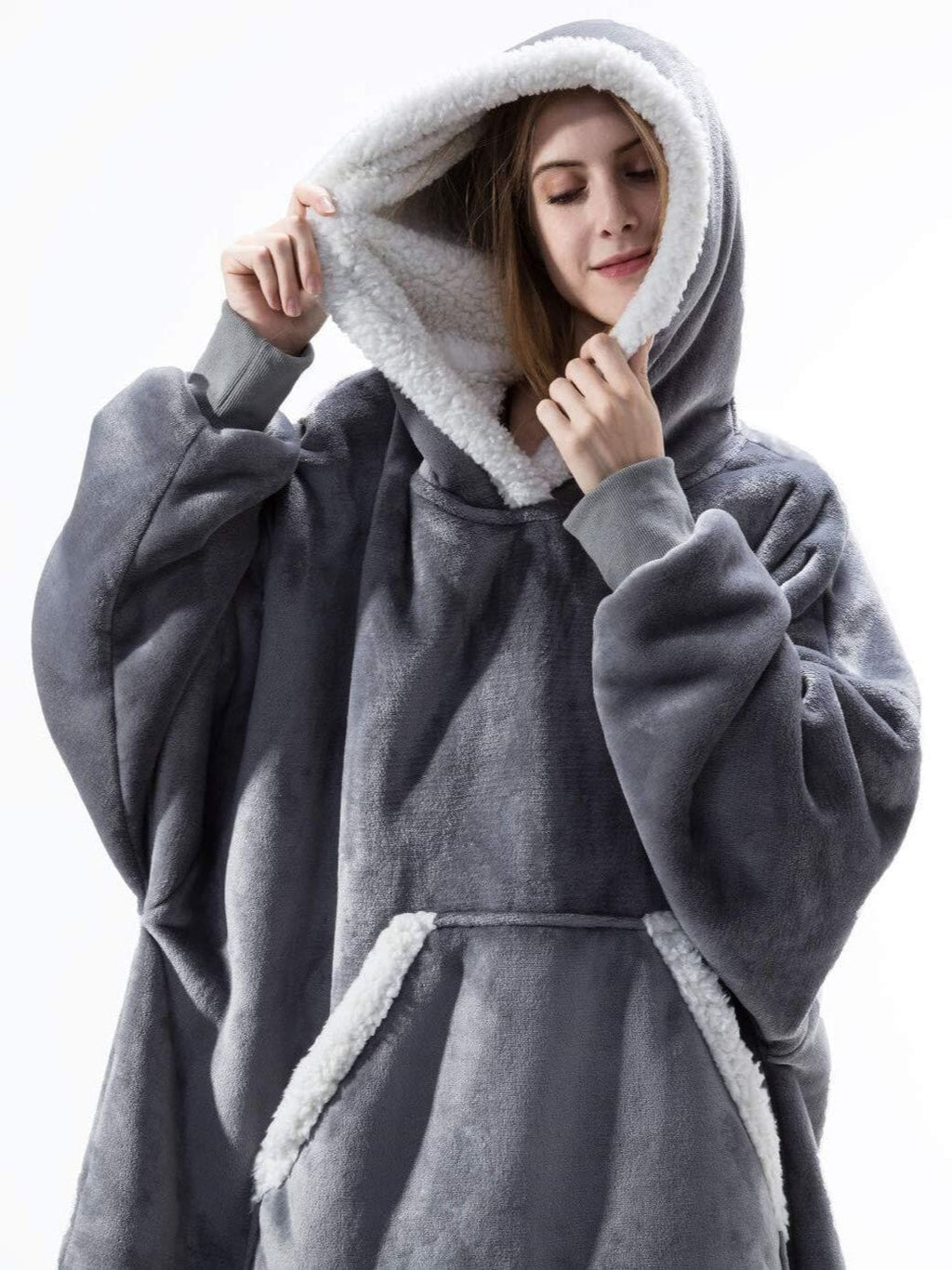 Snugglie - Oversized Filt Hoodie - För Mysiga och Värmande Stunder!