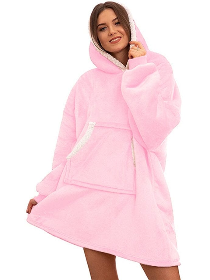 Snugglie - Oversized Filt Hoodie - För Mysiga och Värmande Stunder!