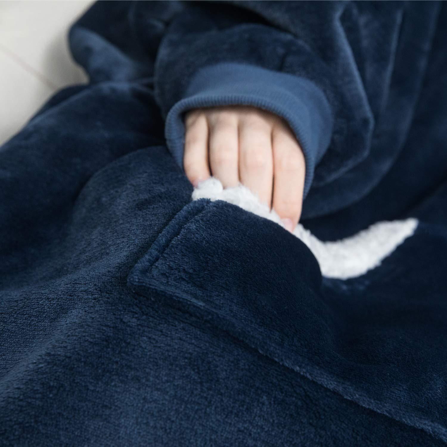 Snugglie - Oversized Filt Hoodie - För Mysiga och Värmande Stunder!