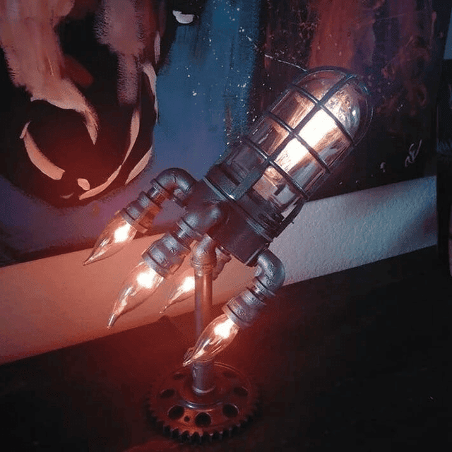 Steampunk raketlampa