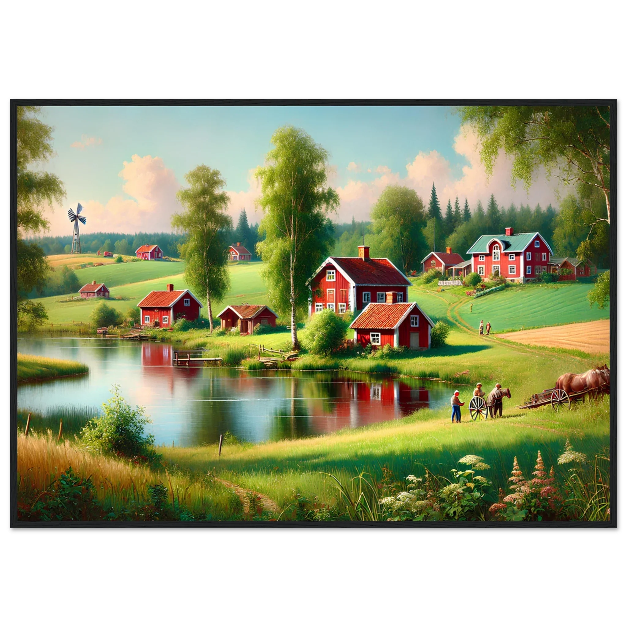 Svensk Landskapsposter – Idyllisk Natur i Klassisk Stil