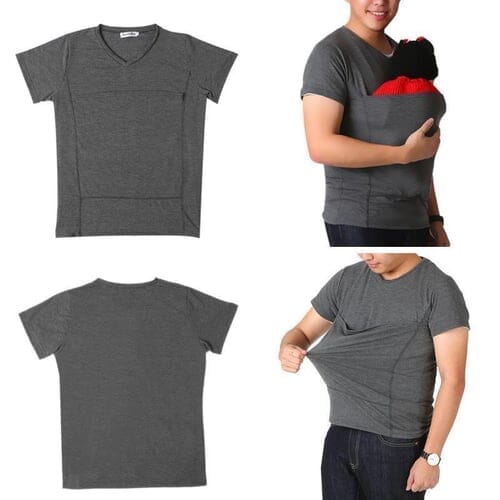 T-shirt med känguruficka