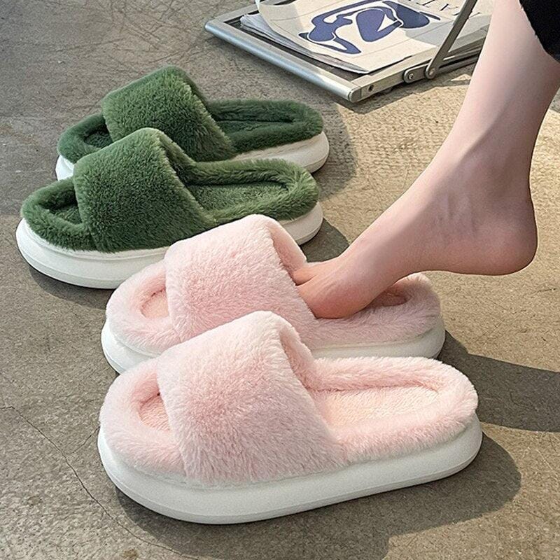 Woolies™ - Tjocka Varmfodrade Cloud Tofflor med Tjock Sula